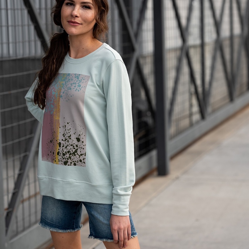 Evy's Tree The Weslee Sweatshirt in Surf Spray Womens 2X Cozy Super Soft Casual